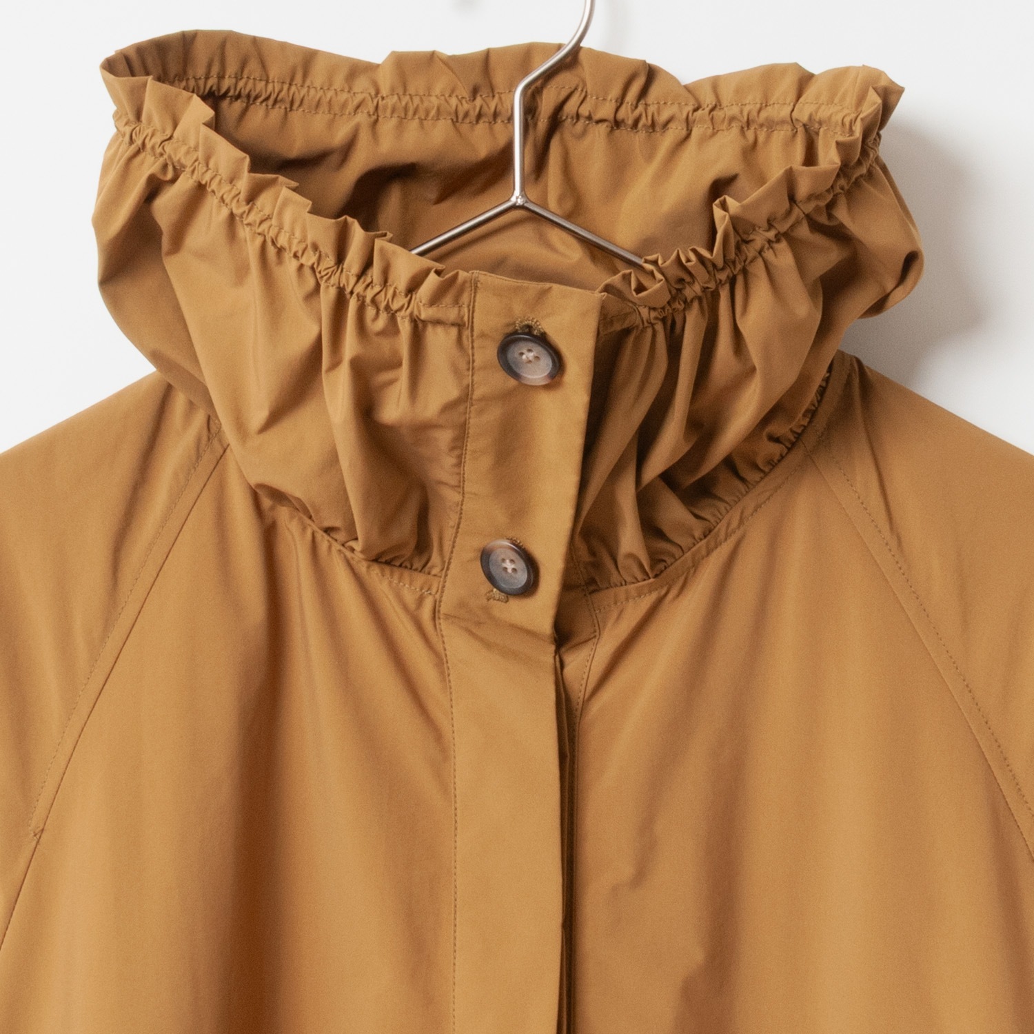 [Harriss] Gather stand collar long coat