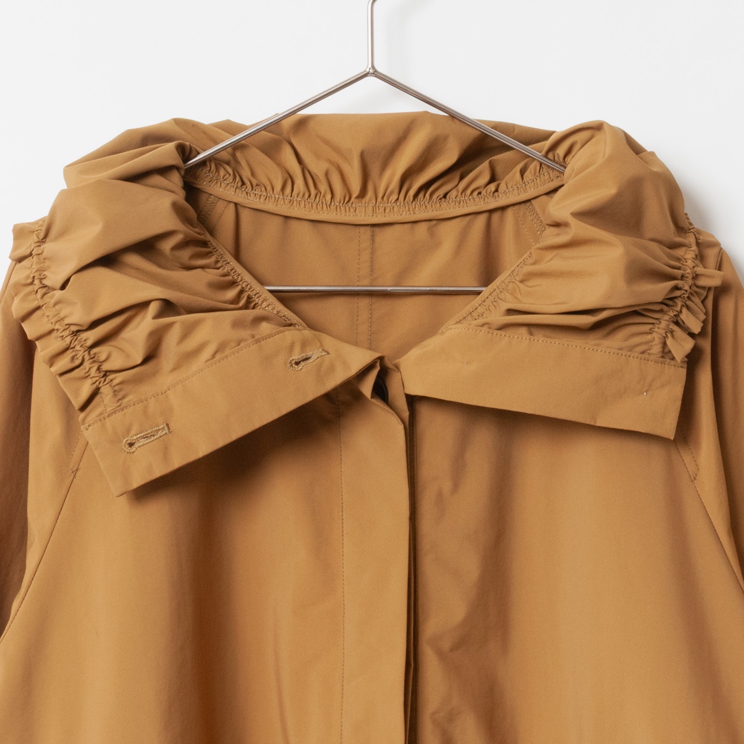 [Harriss] Gather stand collar long coat