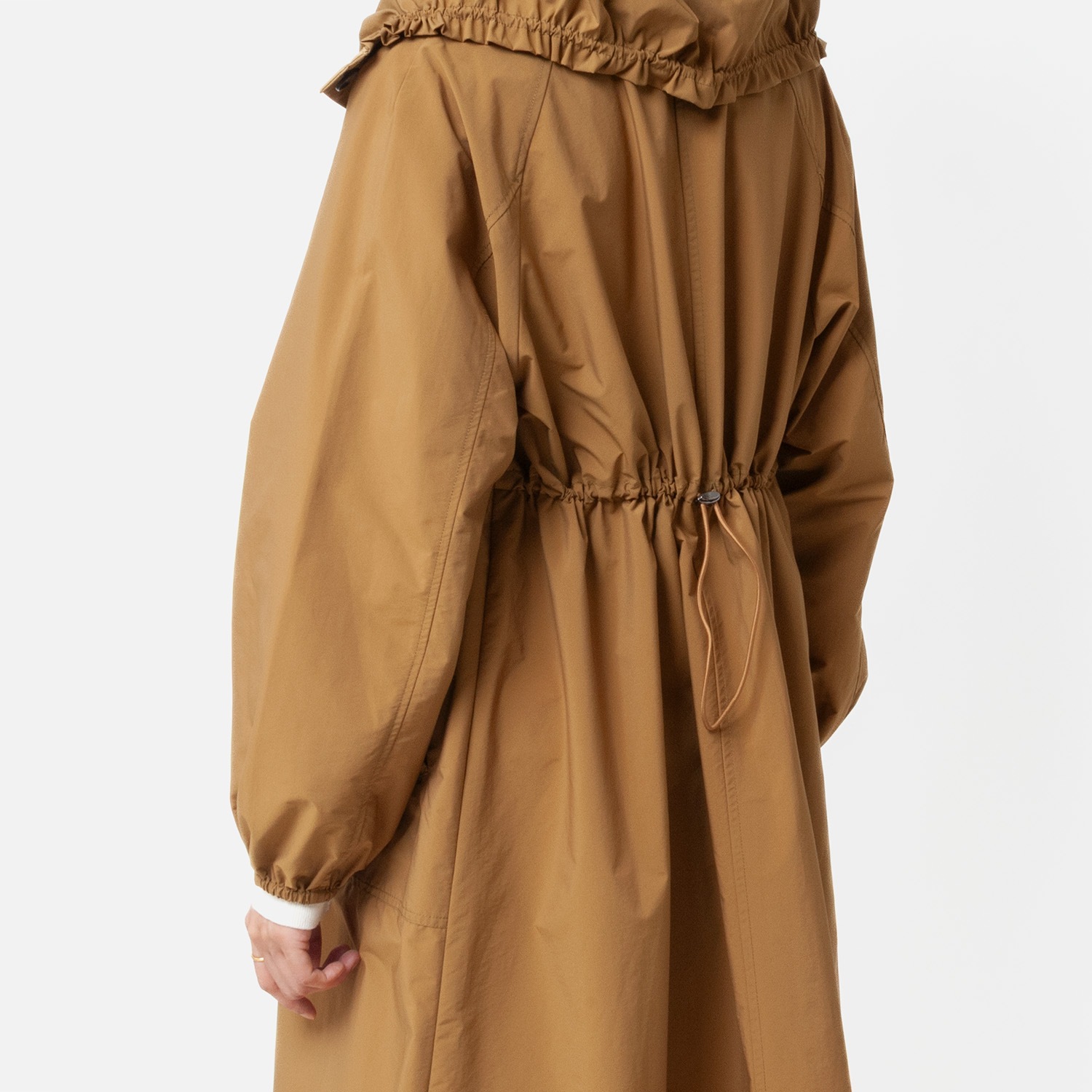 [Harriss] Gather stand collar long coat