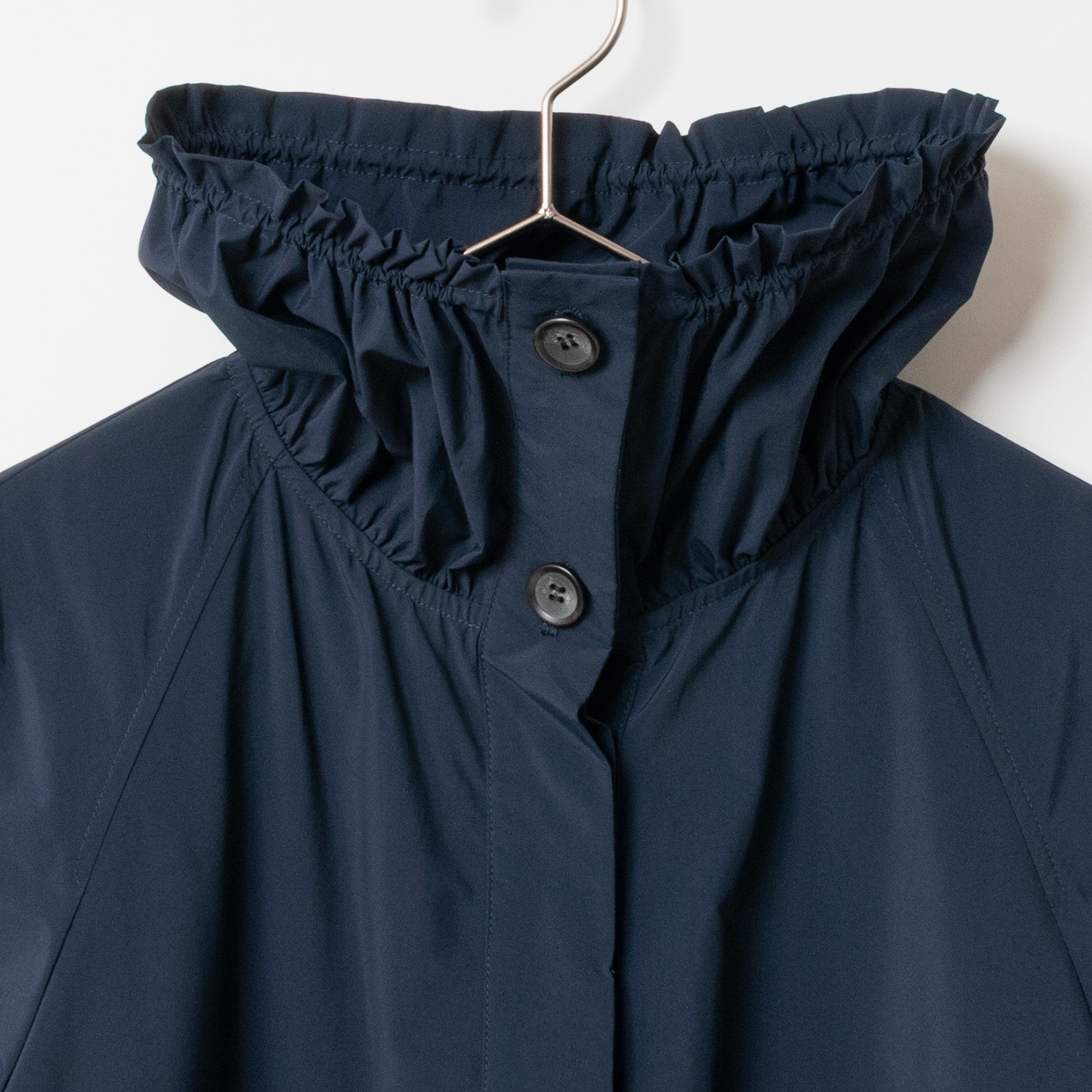 [Harriss] Gather stand collar long coat