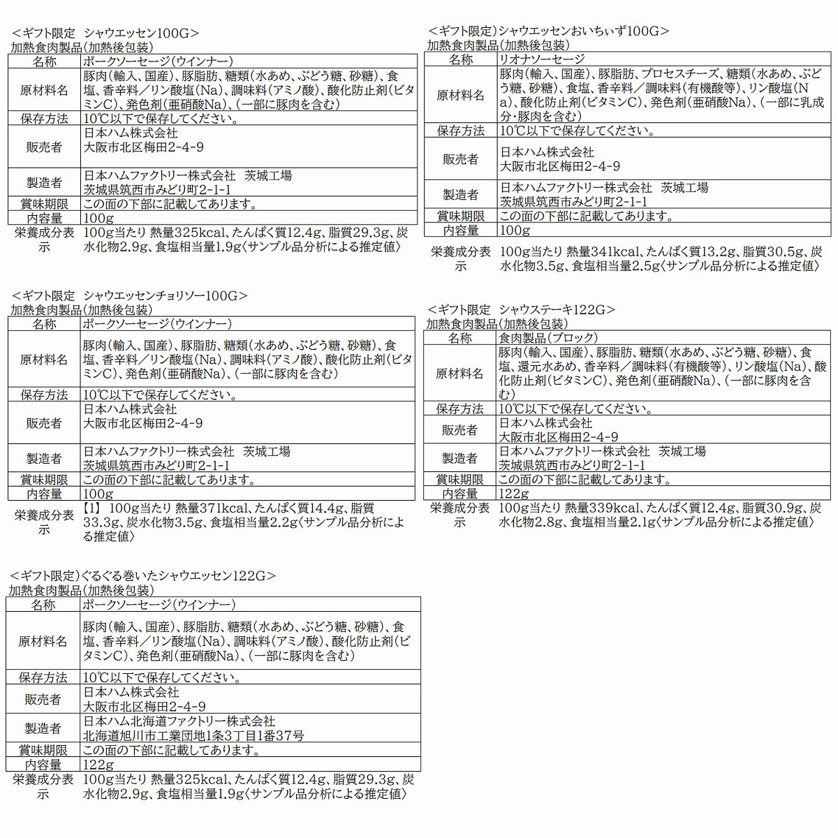 ギフト限定 シャウエッセンセット SEG-420 <2026年お中元>