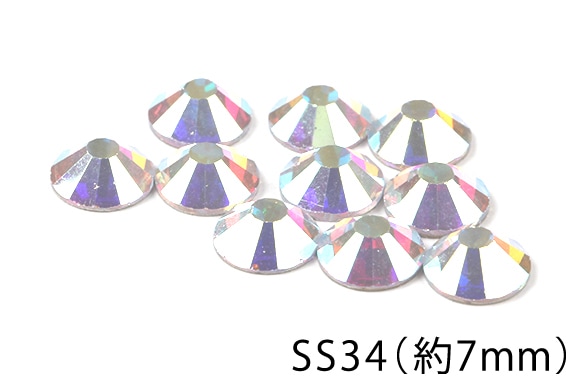 YHBラインストーンSS34(1.クリスタルAB)大袋[約144個]≪1袋単位販売≫