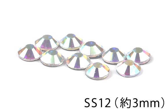 YHBラインストーンホットフィックスSS12(1.クリスタルAB)大袋[約1440個]≪1袋単位販売≫