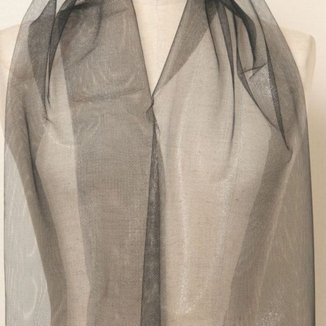 ラスト1色】PX箔チュール(黒/シルバー)≪50cm以上10cm単位販売