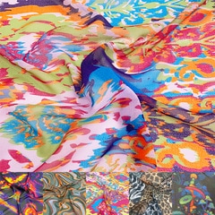 アンティーク ピゲドプロヴァンス 生け垣 七宝風花織ラージスプレッド フリンジ付 アンティーク ピゲドプロヴァンス 生け垣 七宝風花織ラージスプレッド