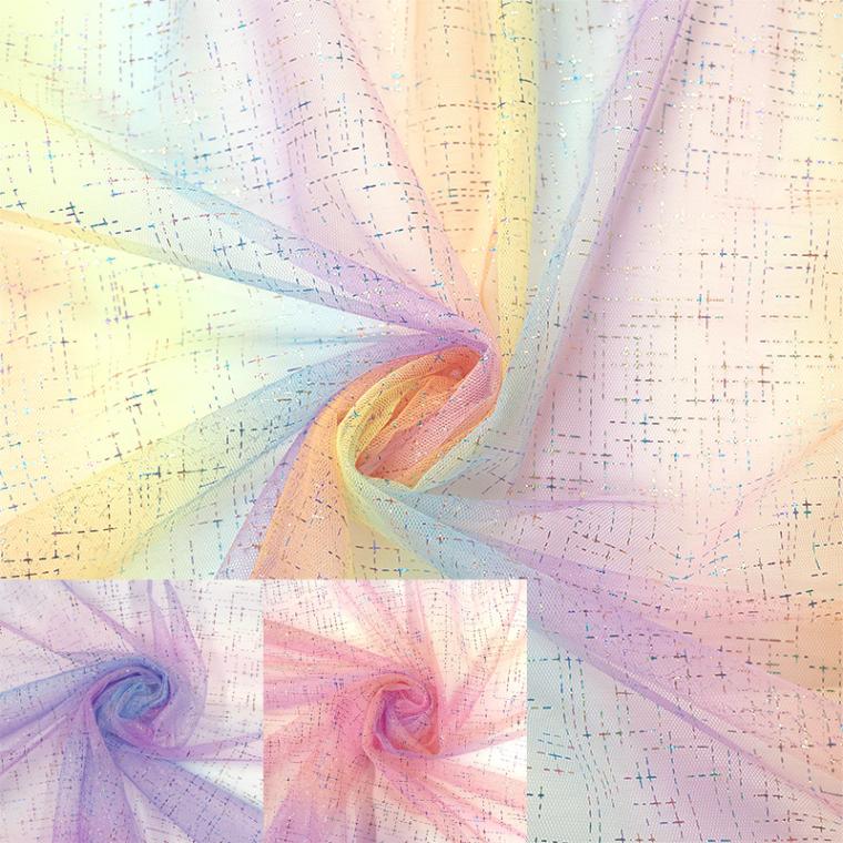 グラデーションチェックチュール(全3色)≪50cm以上10cm単位販売≫