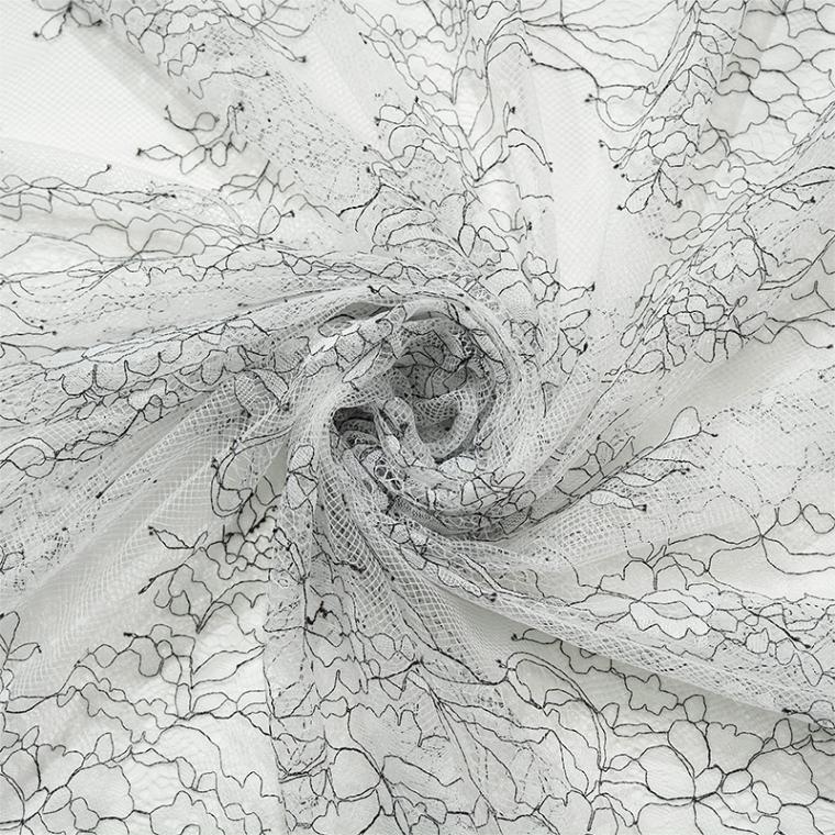 ブラックコードフラワーレース(全1色)≪50cm以上10cm単位販売≫