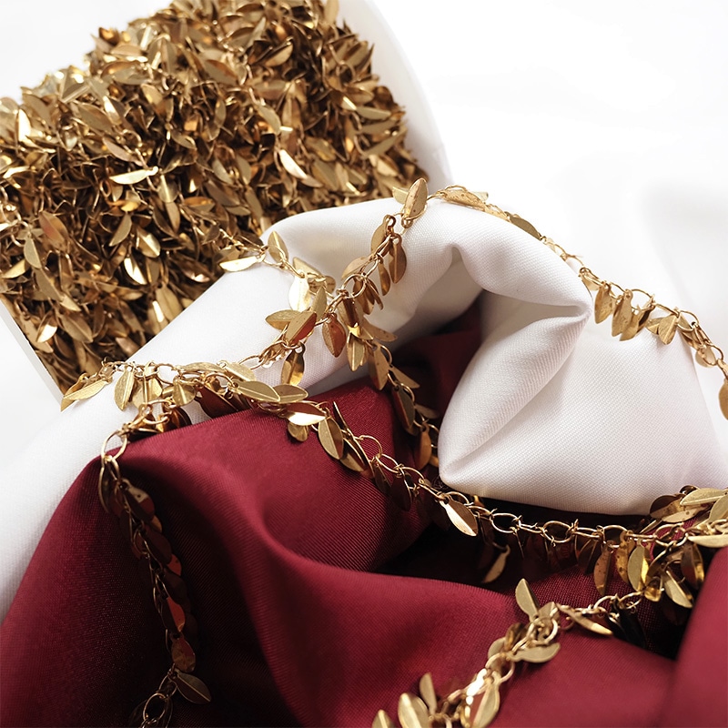 リーフゴールドチェーン(全1色)≪50cm以上10cm単位販売≫