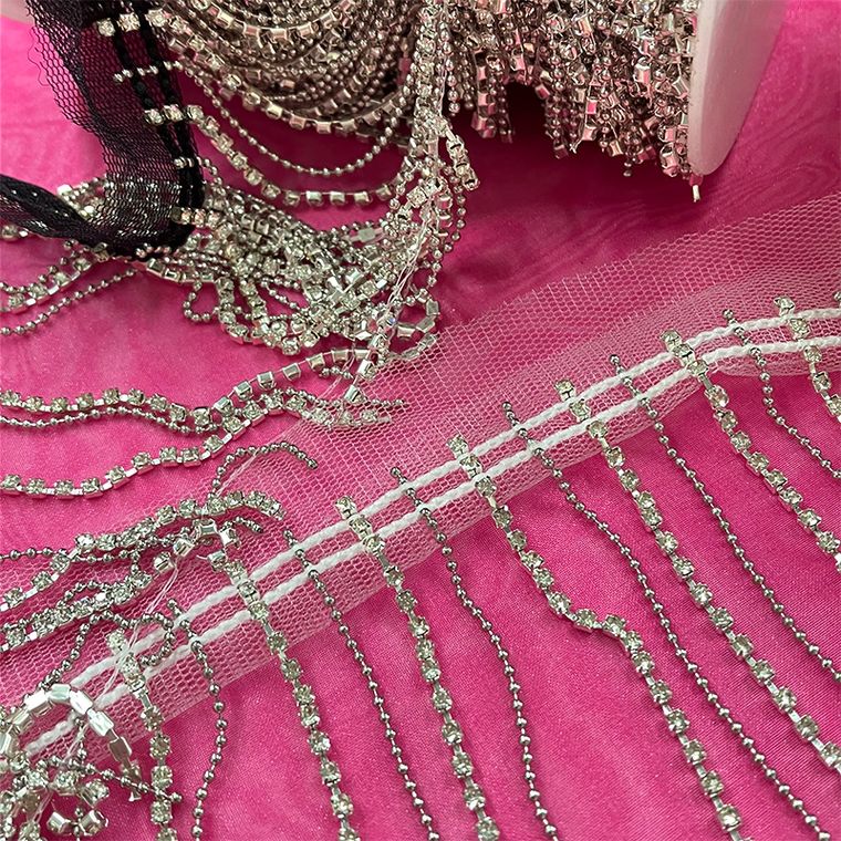 8cmダイヤチェーンフリンジ(全2色)≪50cm以上10cm単位販売≫