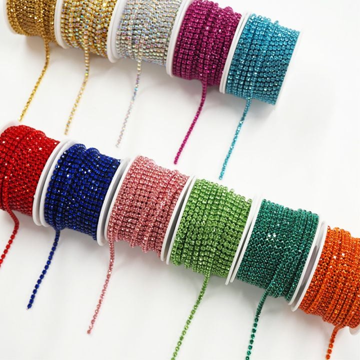 SS12ラインストーンチェーン(全11色)≪50cm以上10cm単位販売≫