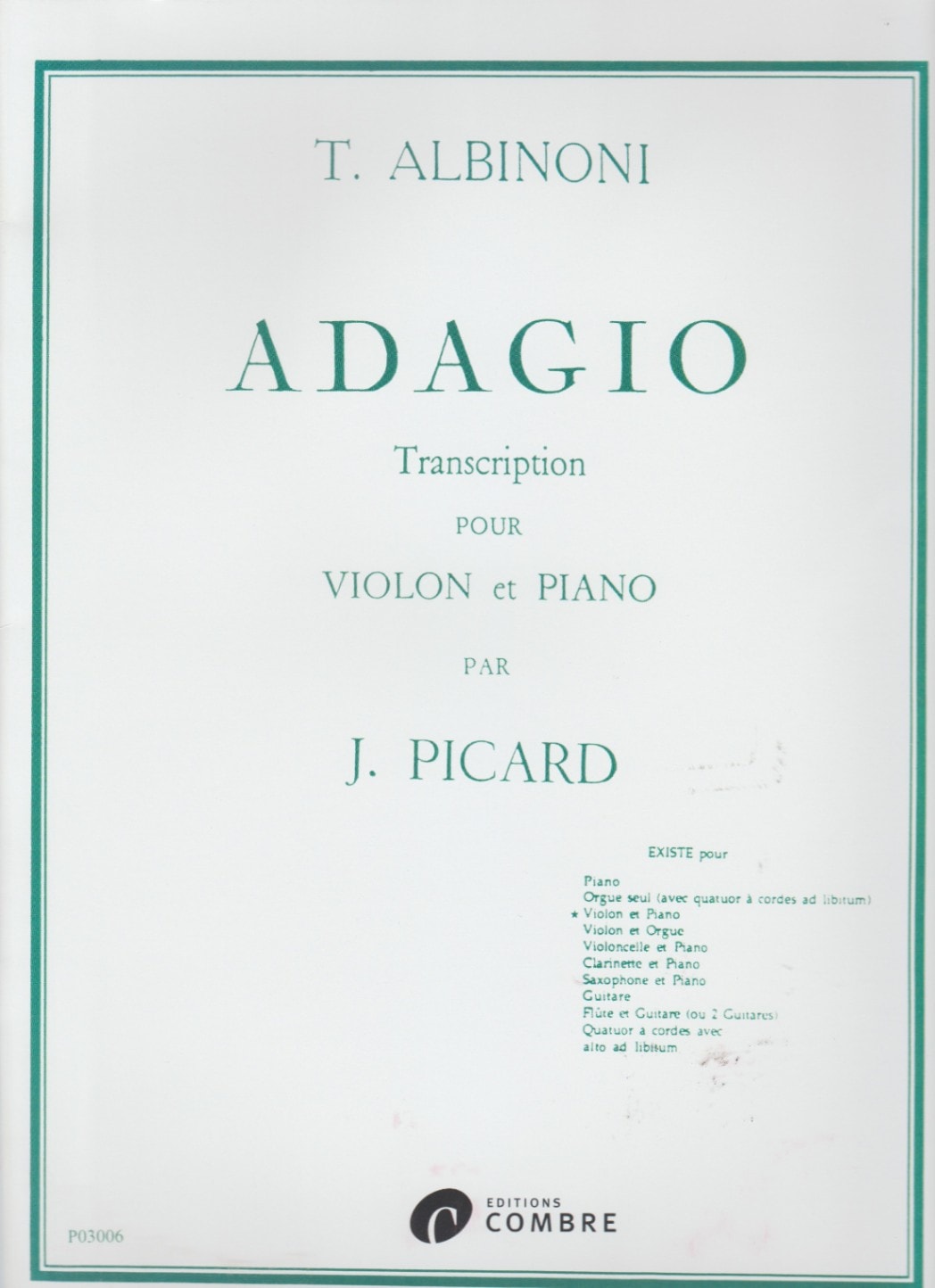 アルビノーニ：アダージョ