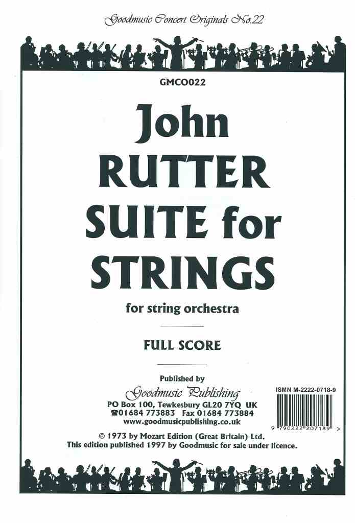 ジョン・ラター 弦楽のための組曲 楽譜 スコア一式 ラター,John：弦楽のための組曲 スコア・パート譜セット