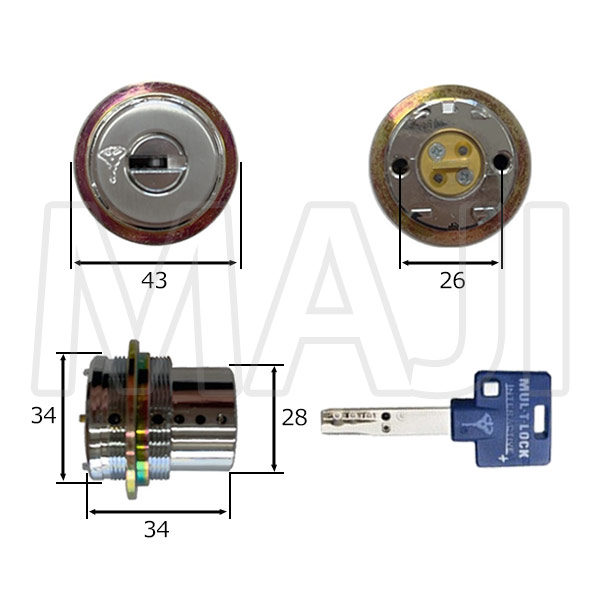 MUL-T-LOCK,ޥƥåLY-02,QDA345ѡMIWA LIX(TE0)2Ʊ쥷
