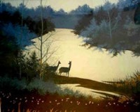 日本画家 千住 博 Senju Hiroshi 【 森の朝 】 オリジナルリトグラフ