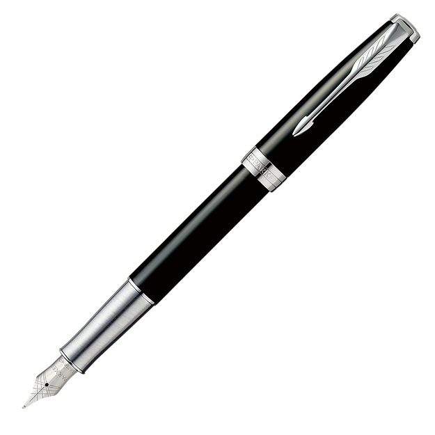 パーカー ソネット ラックブラック CT 万年筆 F 細字 18K