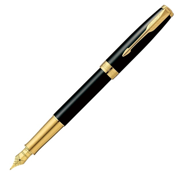 パーカー ソネット ラックブラック GT 万年筆 F 細字 18K