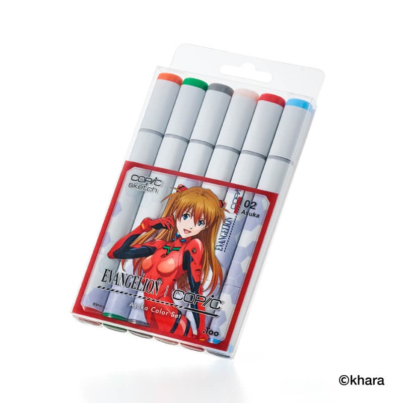 ���ԥå���EVANGELION��COPIC ���ԥå������å�6�ܥ��å� Asuka Color Set���������󥲥ꥪ�󥳥�ܥǥ����� ��ή������������󥰥졼��12502136