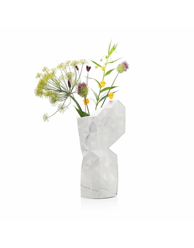 Paper Vase Coverペーパーベースカバー:Marble White(Lサイズ）