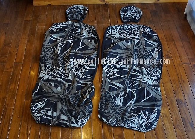 Dreaweet フローラルパイナップルカーシートカバー 女性用 トロピカルプルメリアフラワー 自動車フロントシートプロテクター 車 セダン トラック用