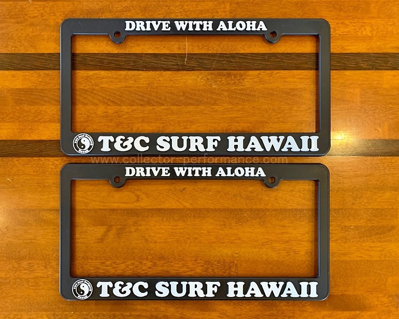 ハワイ T&C SURF DRIVE WITH ALOHA ライセンスプレートフレーム/ナンバーフレーム US & Hawaii