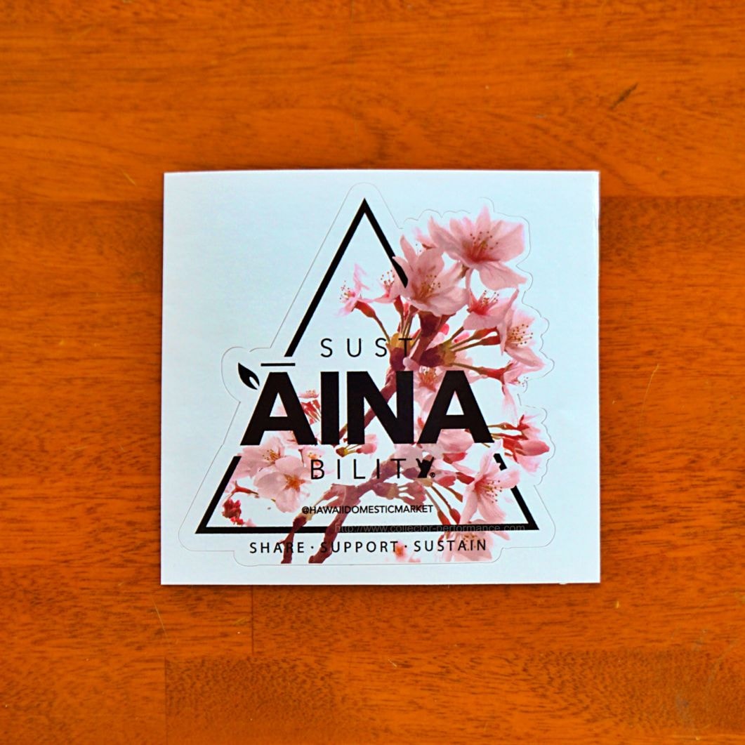 ハワイ HDM SUST 'AINA BILITY トライアングル ステッカー SAKURA | US