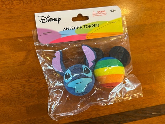 Disney ディズニー スティッチ＆レインボーミッキー アンテナトッパー