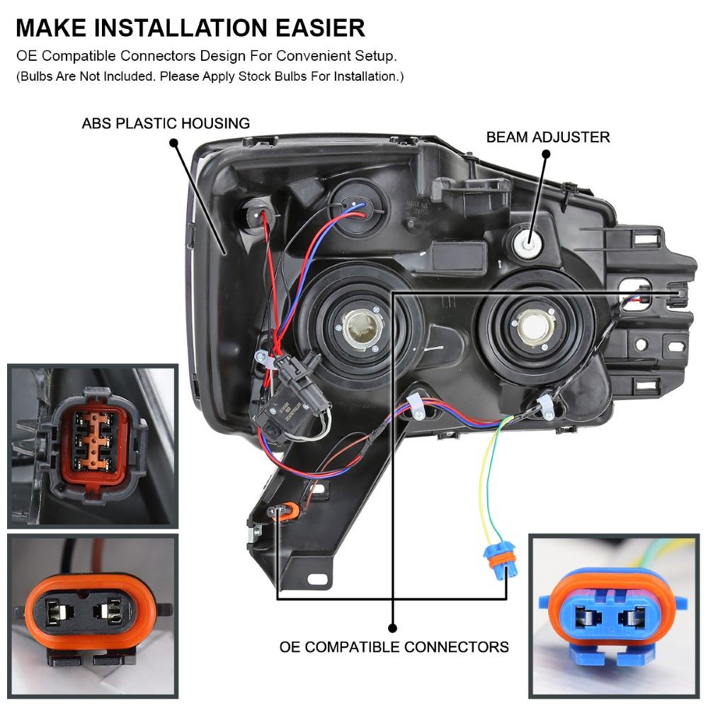 (�����б�) 04-15 ��������/04-07 ����ޥ� LED ���塼�� ���ꥹ���� �֥�å� �إåɥ饤�� ���å�