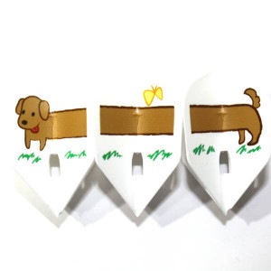 【ナチュラルナイン】シャコタン ホワイト シェイプ ダーツ フライト|フライト