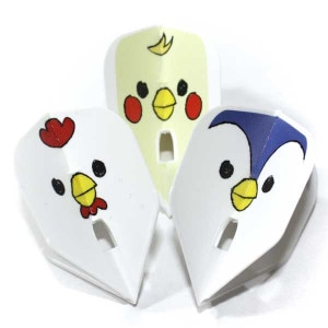 【ナチュラルナイン】鳥家族 ホワイト シェイプ ダーツ フライト|フライト