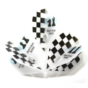 【ナチュラルナイン】チェックメイト クリアホワイト シェイプ ダーツ フライト|フライト