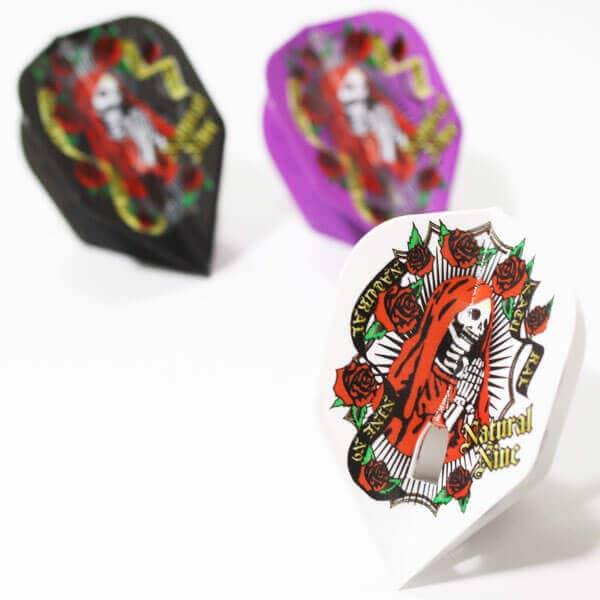 naru-k様、専用品極美品、kシェイプ、フルオーダーロング、9インチ ナチュラルナイン】スカルマリア ミックス シェイプ ダーツ フライト