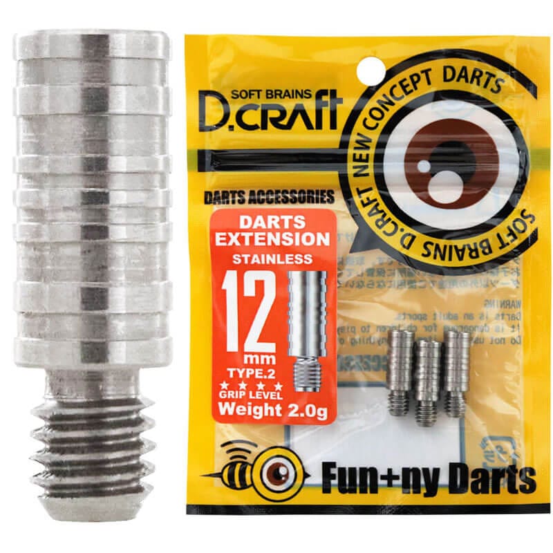 ディークラフト】バレルエクステンション12 ステンレス タイプ2 ダーツ雑貨