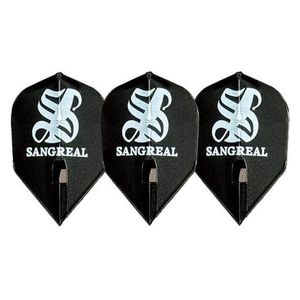 【サングリアル】ロゴ エルフライト シェイプ ブラック ダーツ フライト|フライト