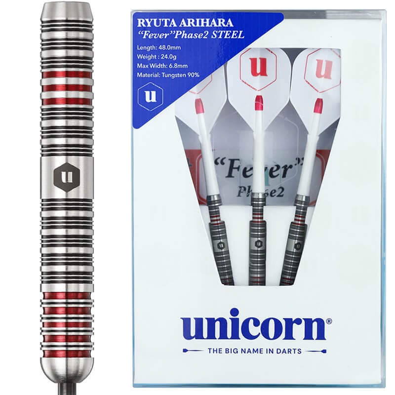 RYUTA ARIHARA Fever Phase2 ダーツ ユニコーン】Fever Phase2 フィーバー フェーズ2 スティール24g 有原
