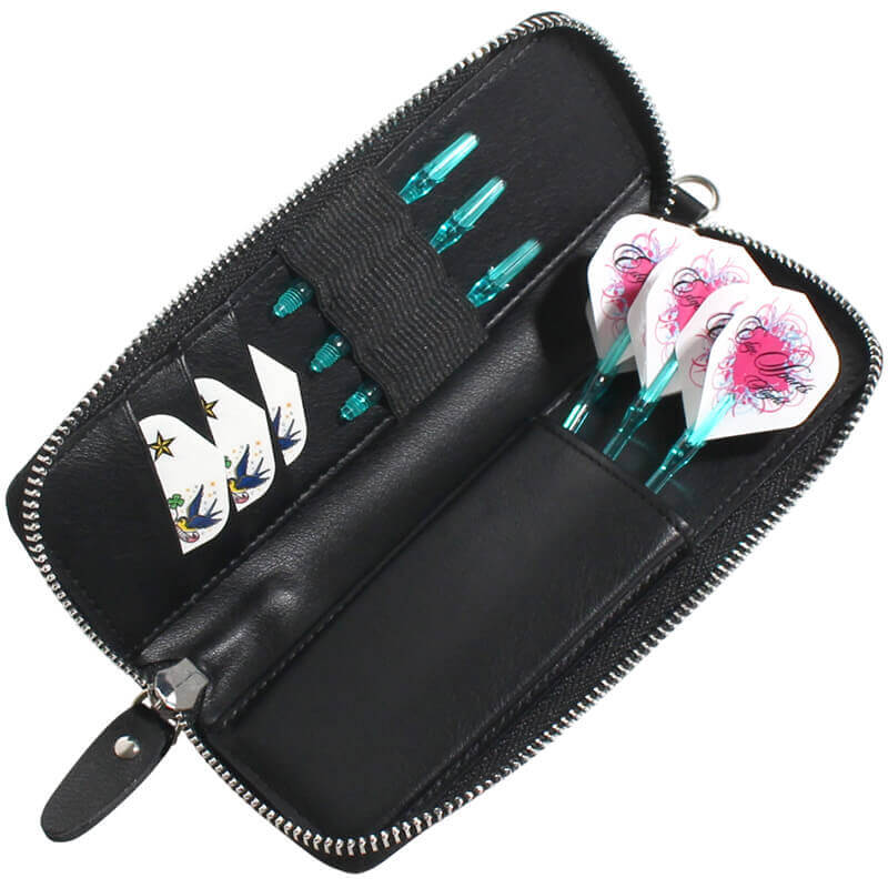 ドリス×カメオ ダーツケース トリム レザー CS ブラック