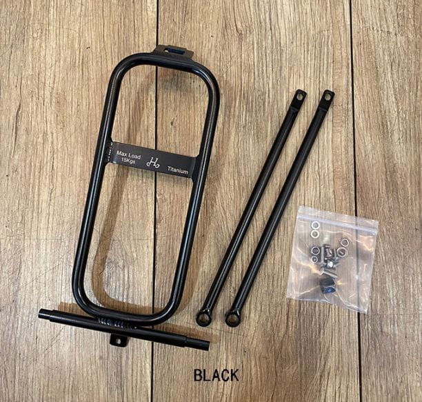 H��H(����������ɥ�����)��Titanium Rear Mini Rack for BROMPTON C Line �����������ꥢ��å� �֥���ץȥ� C Line�� �ڥ��顼��BLACK�ۡ�HH inovation��