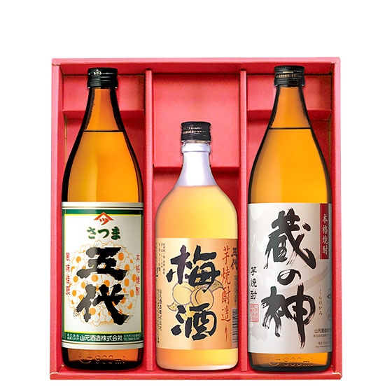 梅原様 五代・五代梅酒・蔵の神」セット (900ml×2本、720ml×1本) G・GU・K-03
