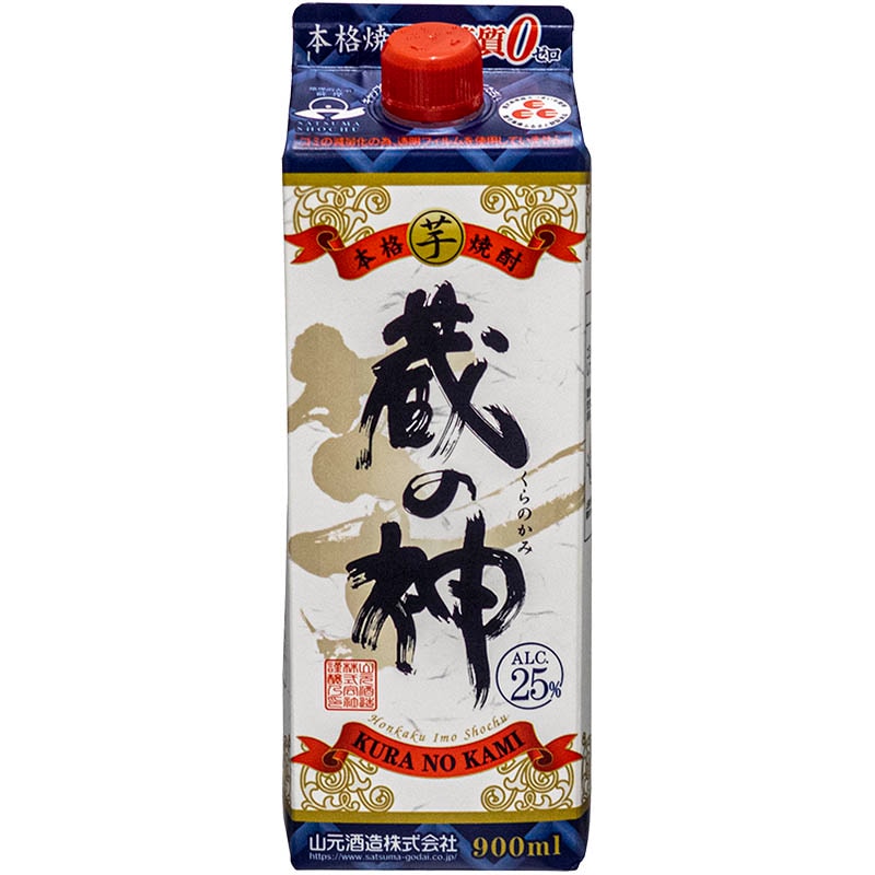 蔵の神スリムパック 25度 900ml | 芋焼酎,蔵の神シリーズ | | 山元酒造