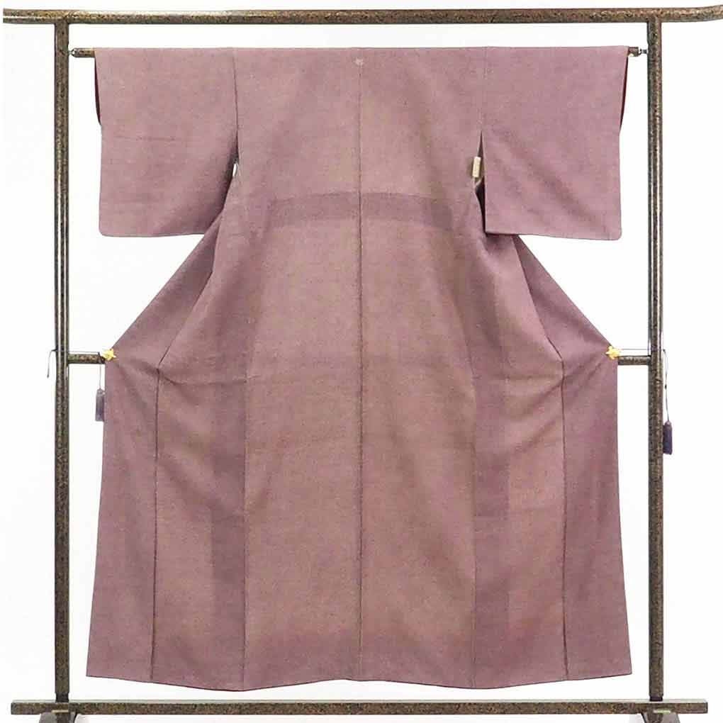 【在庫処分】リサイクル着物 小紋正絹紫地五三の桐紋入袷江戸小紋着物レディース【裄Mサイズ】【ランクB】