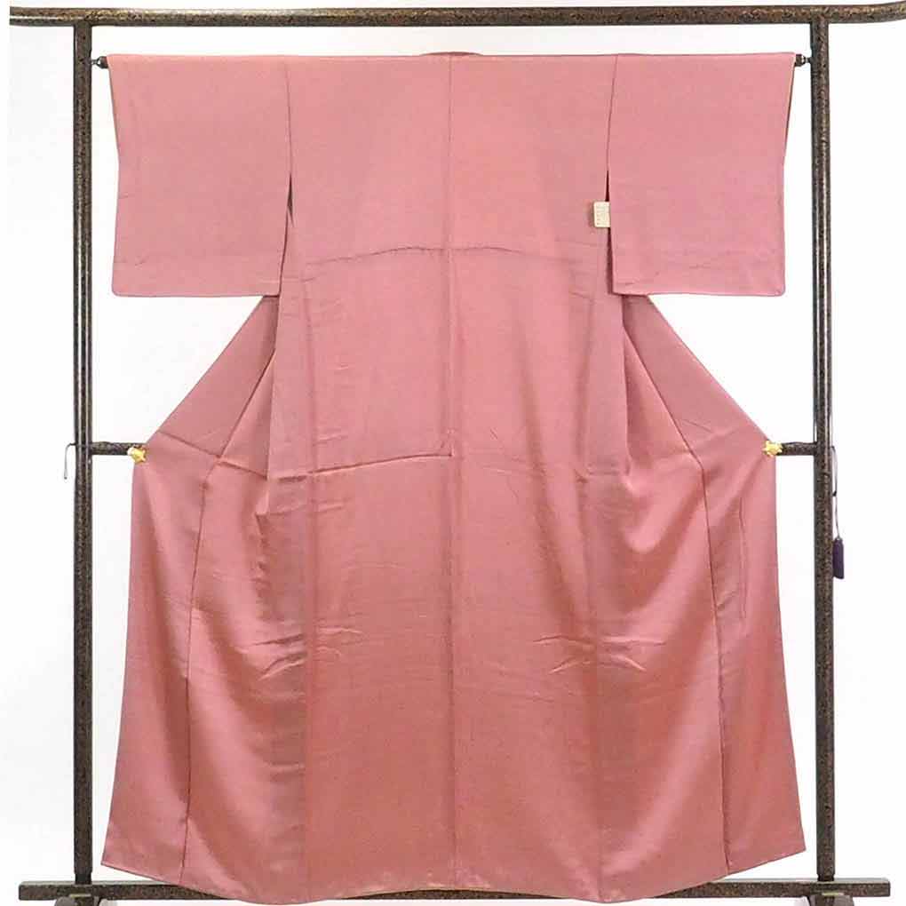 【在庫処分】リサイクル着物 色無地正絹ピンク地袷色無地レディース【裄Mサイズ】【ランクA】