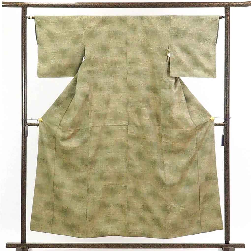 【在庫処分】リサイクル着物 小紋正絹薄茶ぼかし袷小紋着物レディース【裄Mサイズ】【ランクA】