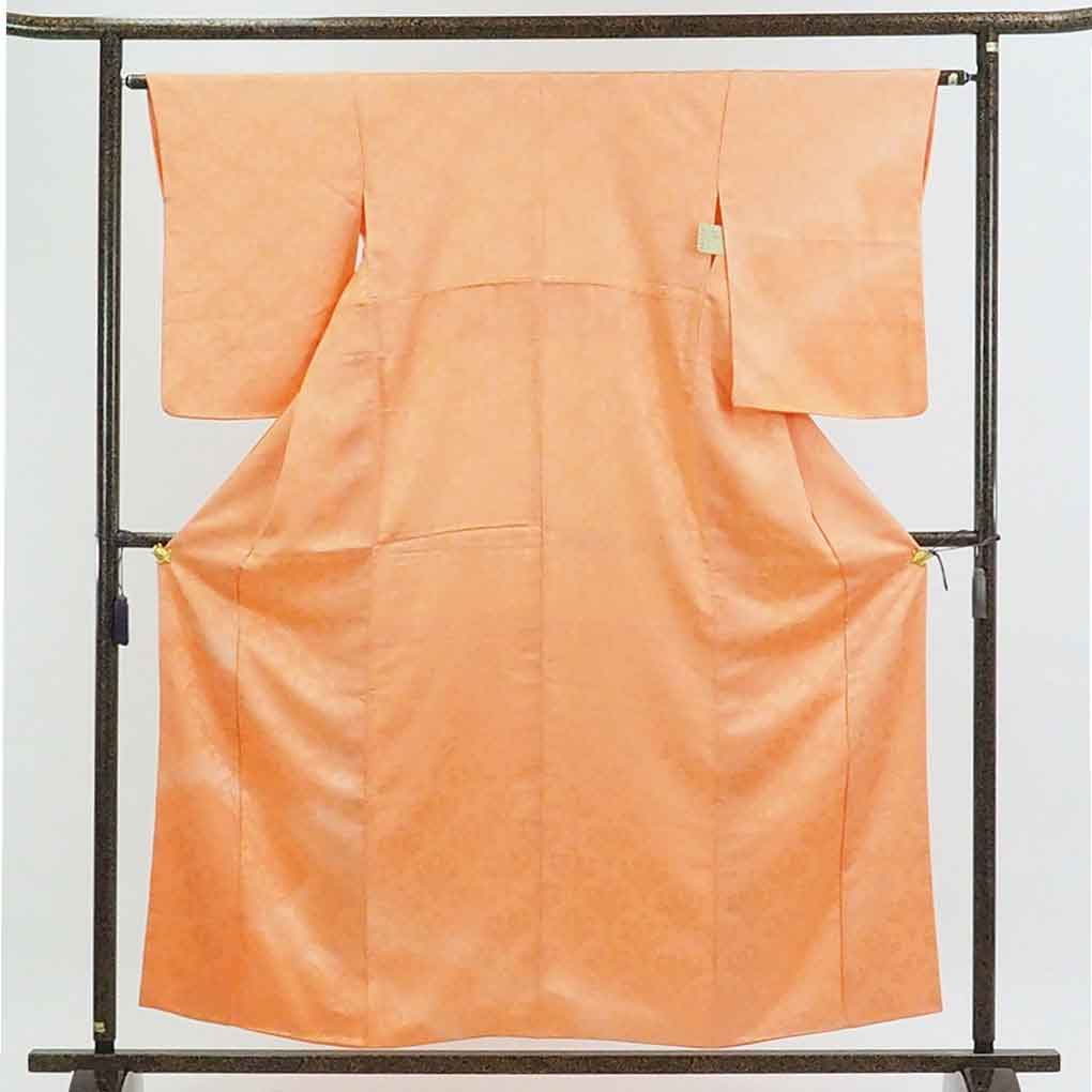 【在庫処分】リサイクル着物 訪問着正絹薄オレンジ地一方付ぼかし訪問着着物レディース【裄Sサイズ】【ランクA】