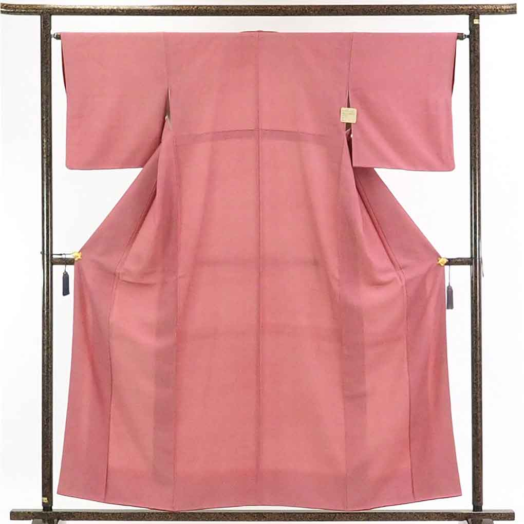 【在庫処分】リサイクル着物 小紋 ／ 正絹赤地袷江戸小紋着物 ／ レディース【裄Mサイズ】身丈159cm 裄64cm 前幅22.5cm 後幅28.5cm 袖丈46cm【ランクA】