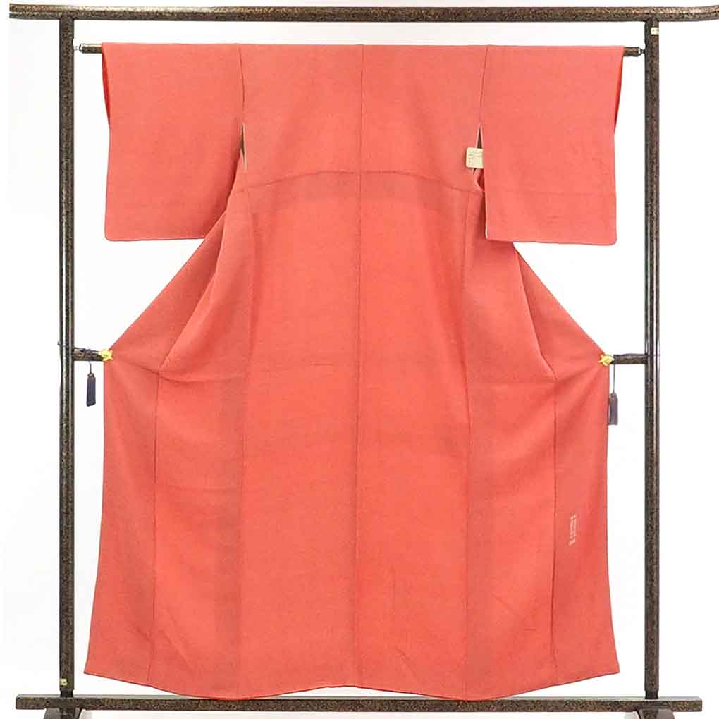 【在庫処分】リサイクル着物 小紋 ／ 正絹ピンク地袷江戸小紋着物 ／ レディース【裄Sサイズ】身丈158cm 裄62cm 前幅22.5cm 後幅28.5cm 袖丈48cm【ランクA】