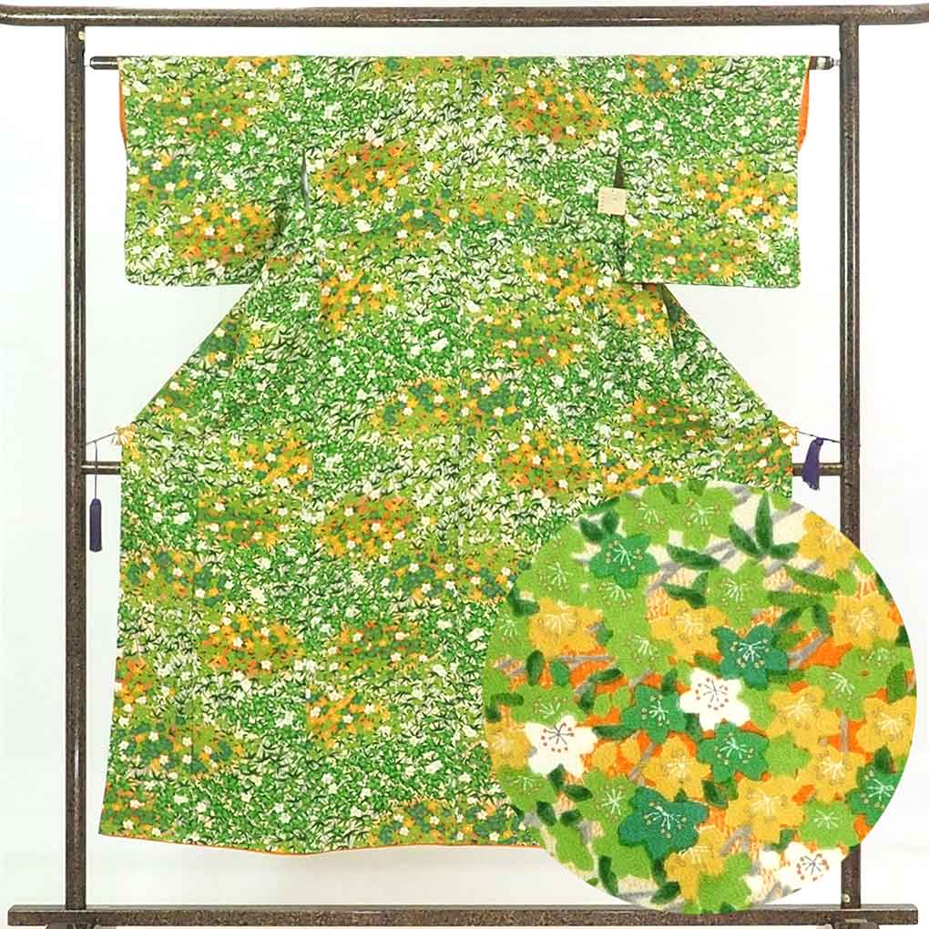 衝撃特価 No.1432 着物 正絹 紬 訪問着 仮絵羽 夏 反物 新品未使用 ...