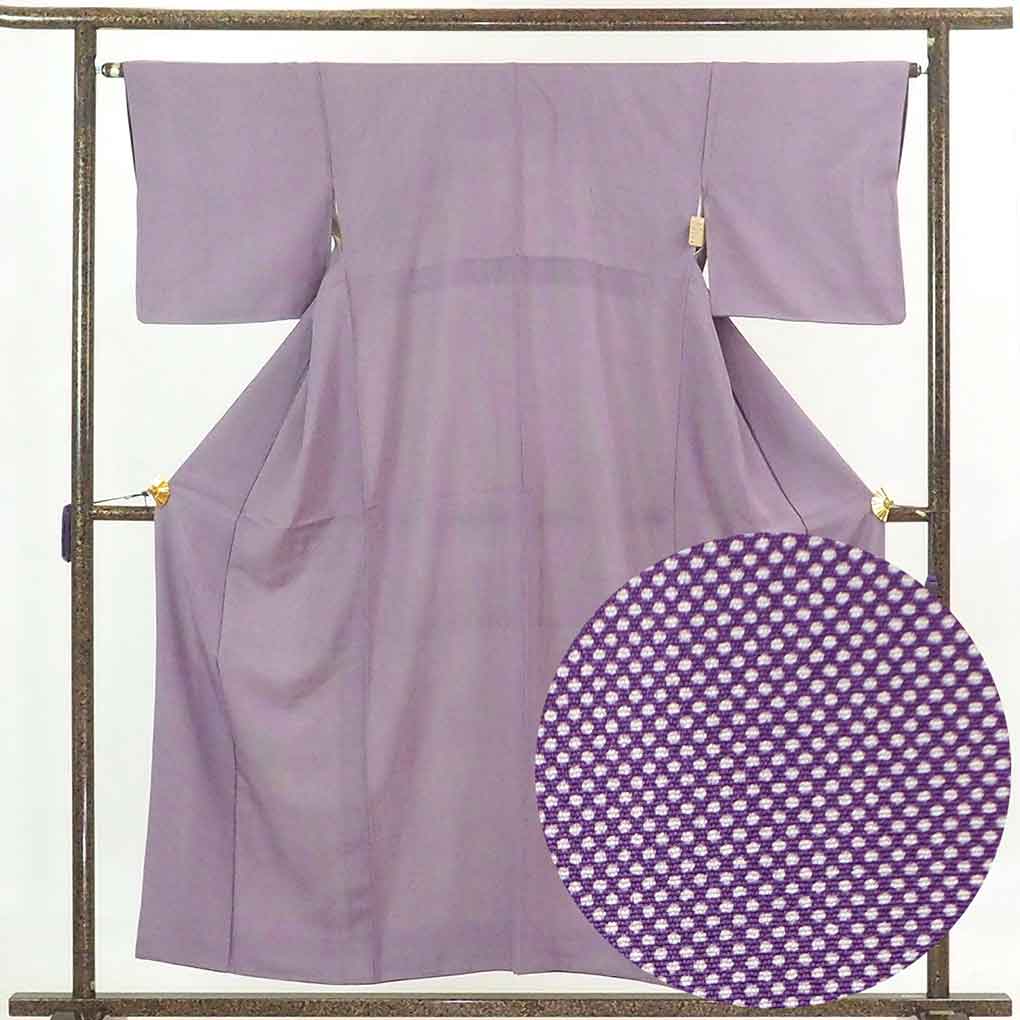 アンティーク着物 正絹 袷更紗 割文 身丈155cm 裄丈62cm