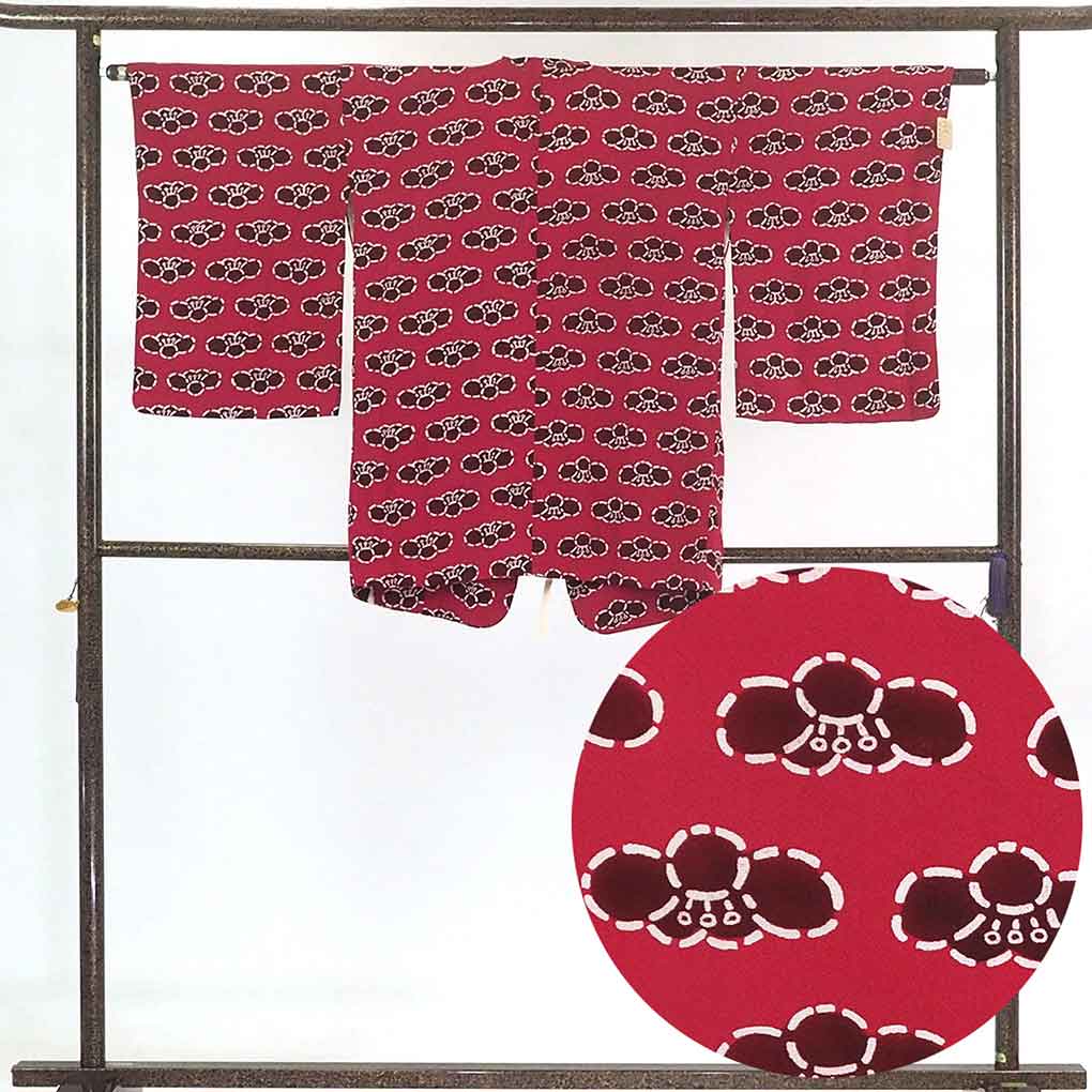 リサイクル着物 道行コート ピンク地 花柄 袷 正絹 レディース 秋冬春用 シルク ピンク 裄Mサイズ リユース身丈81cm 裄63cm 袖丈55cm【ランクA】