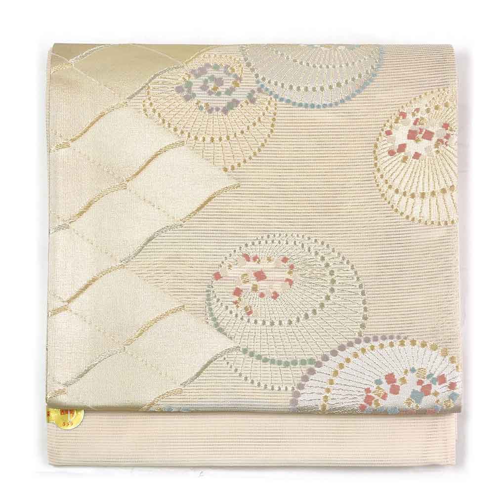 O0184 数少ない 夏物 ！ 美品 逸品 夏物 紗 上品 花火 正絹 袋帯 O0184