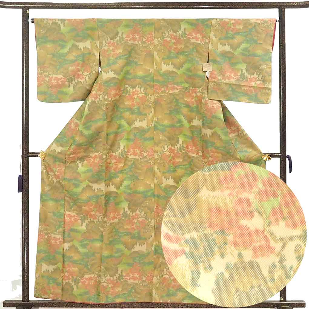 リサイクル 紬 身丈159cm 裄67cm 前幅22cm 後幅29cm 袖丈48cm 袖幅34cm 正絹(シルク) レディース 袷仕立 秋冬春 ...