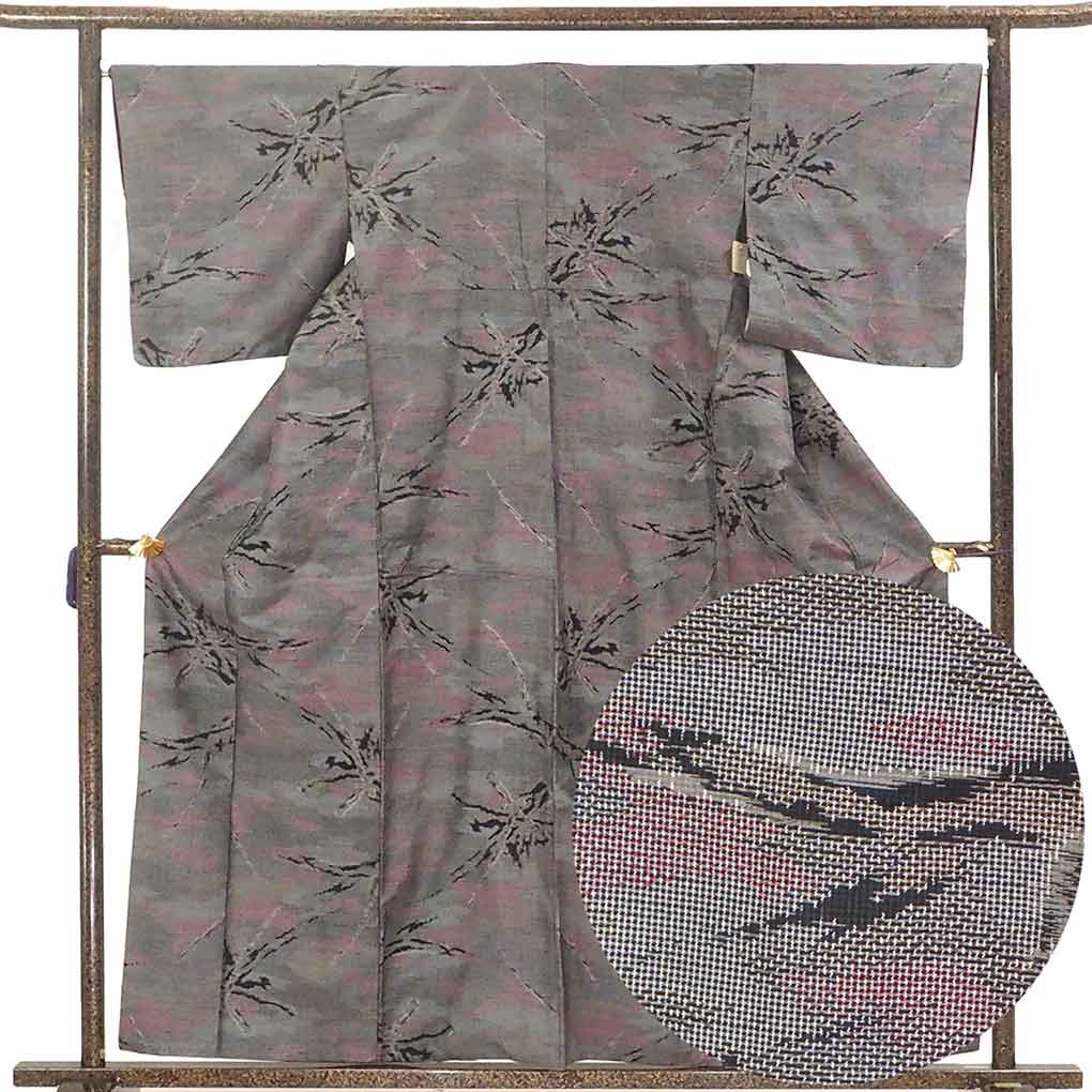 リサイクル 紬 身丈160cm 裄67cm 前幅24.5cm 後幅30cm 袖丈49cm 袖幅34cm 正絹(シルク) レディース 袷仕立 秋 ...